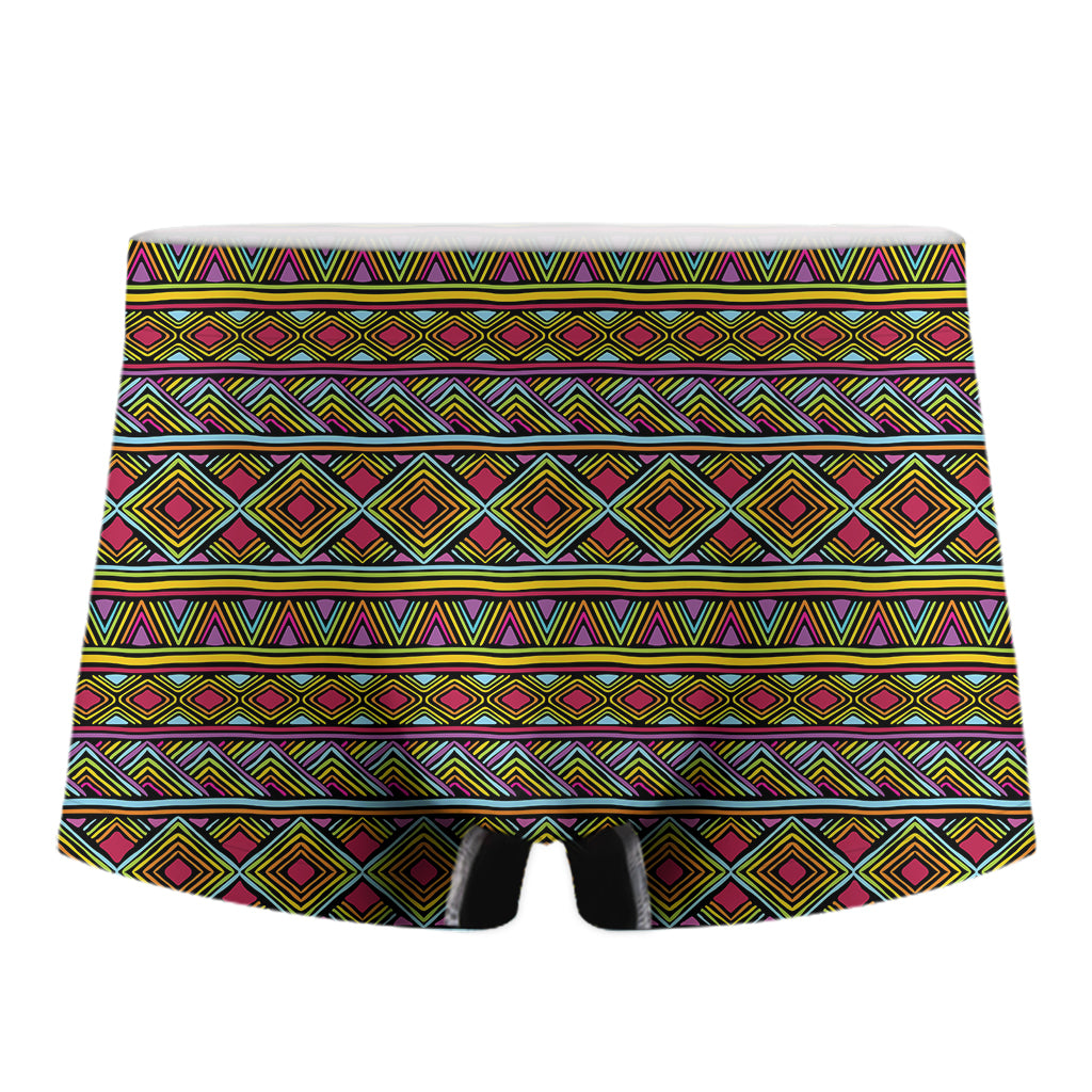 Colorful African Inspired Pattern Print Men's Boxer Briefs