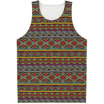 Colorful African Inspired Pattern Print Men's Tank Top
