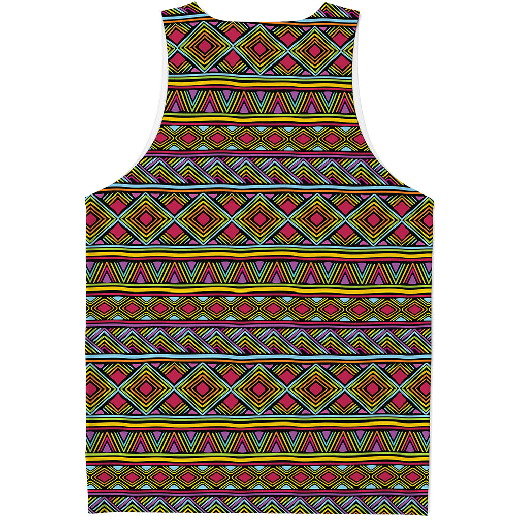 Colorful African Inspired Pattern Print Men's Tank Top