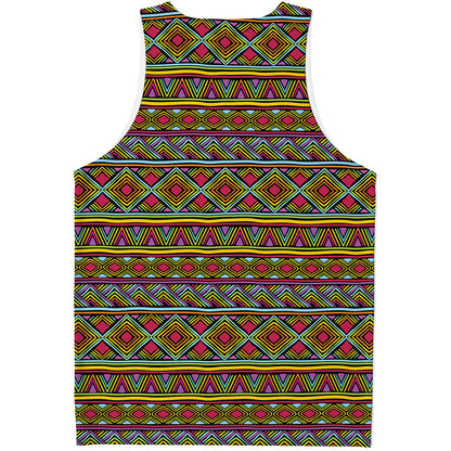 Colorful African Inspired Pattern Print Men's Tank Top