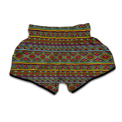 Colorful African Inspired Pattern Print Muay Thai Boxing Shorts