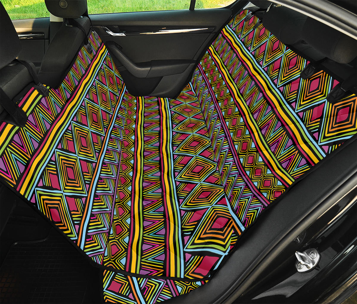 Colorful African Inspired Pattern Print Pet Car Back Seat Cover