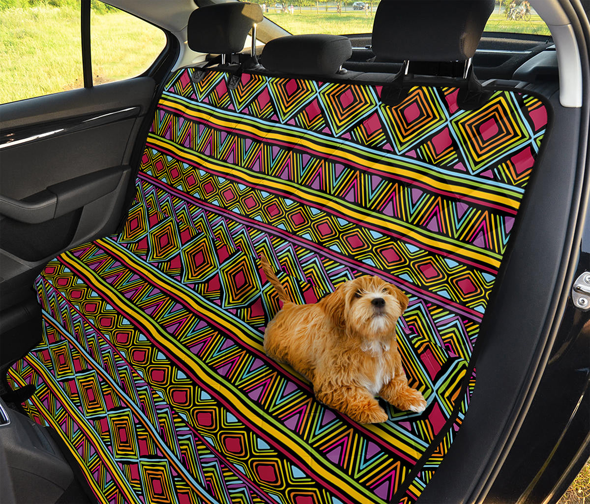 Colorful African Inspired Pattern Print Pet Car Back Seat Cover