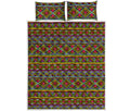 Colorful African Inspired Pattern Print Quilt Bed Set