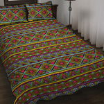 Colorful African Inspired Pattern Print Quilt Bed Set