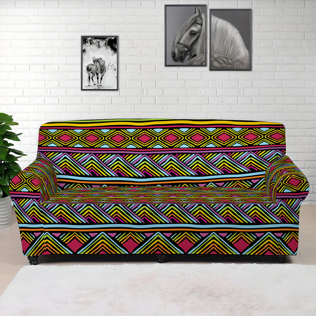 Colorful African Inspired Pattern Print Sofa Cover