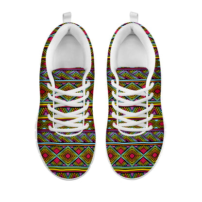 Colorful African Inspired Pattern Print White Sneakers