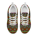 Colorful African Inspired Pattern Print White Sneakers
