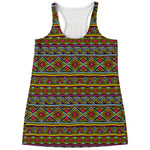 Colorful African Inspired Pattern Print Women's Racerback Tank Top