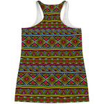 Colorful African Inspired Pattern Print Women's Racerback Tank Top