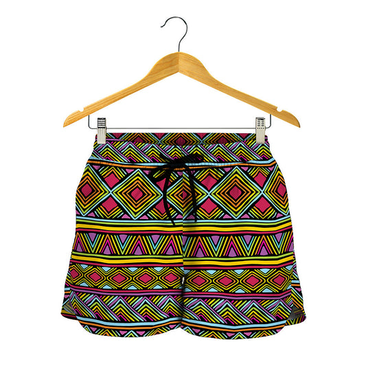 Colorful African Inspired Pattern Print Women's Shorts