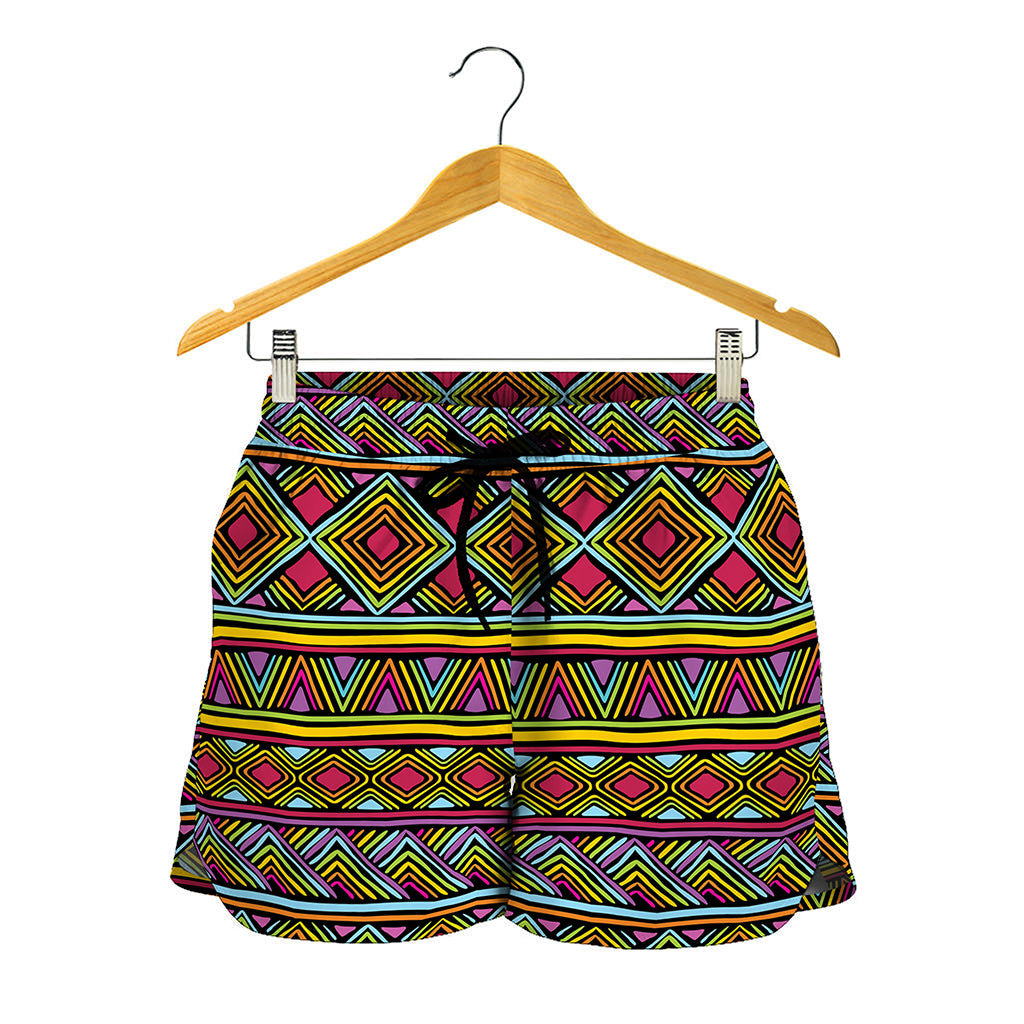 Colorful African Inspired Pattern Print Women's Shorts