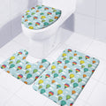 Colorful Air Balloon Pattern Print 3 Piece Bath Mat Set