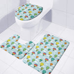 Colorful Air Balloon Pattern Print 3 Piece Bath Mat Set