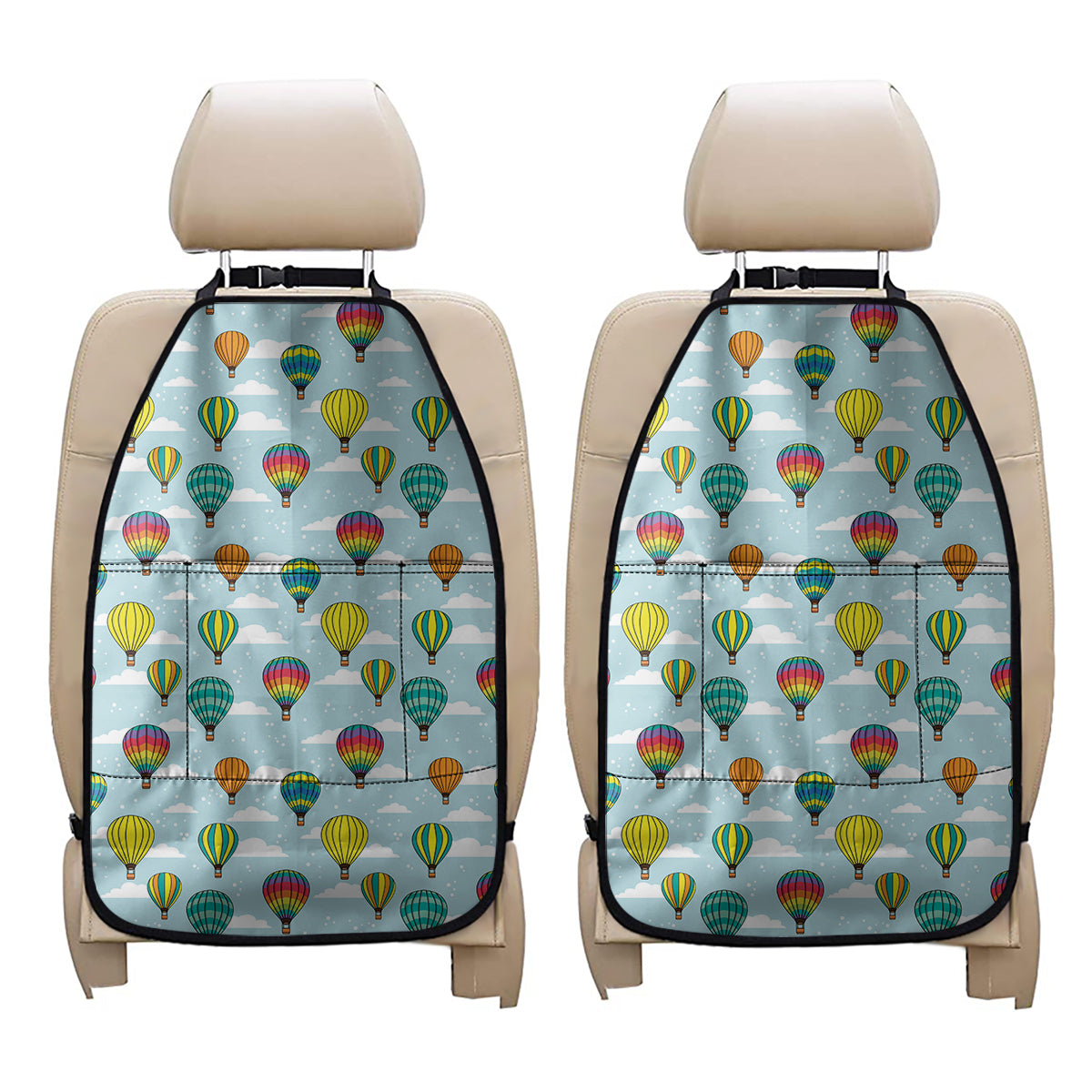 Colorful Air Balloon Pattern Print Car Seat Organizers