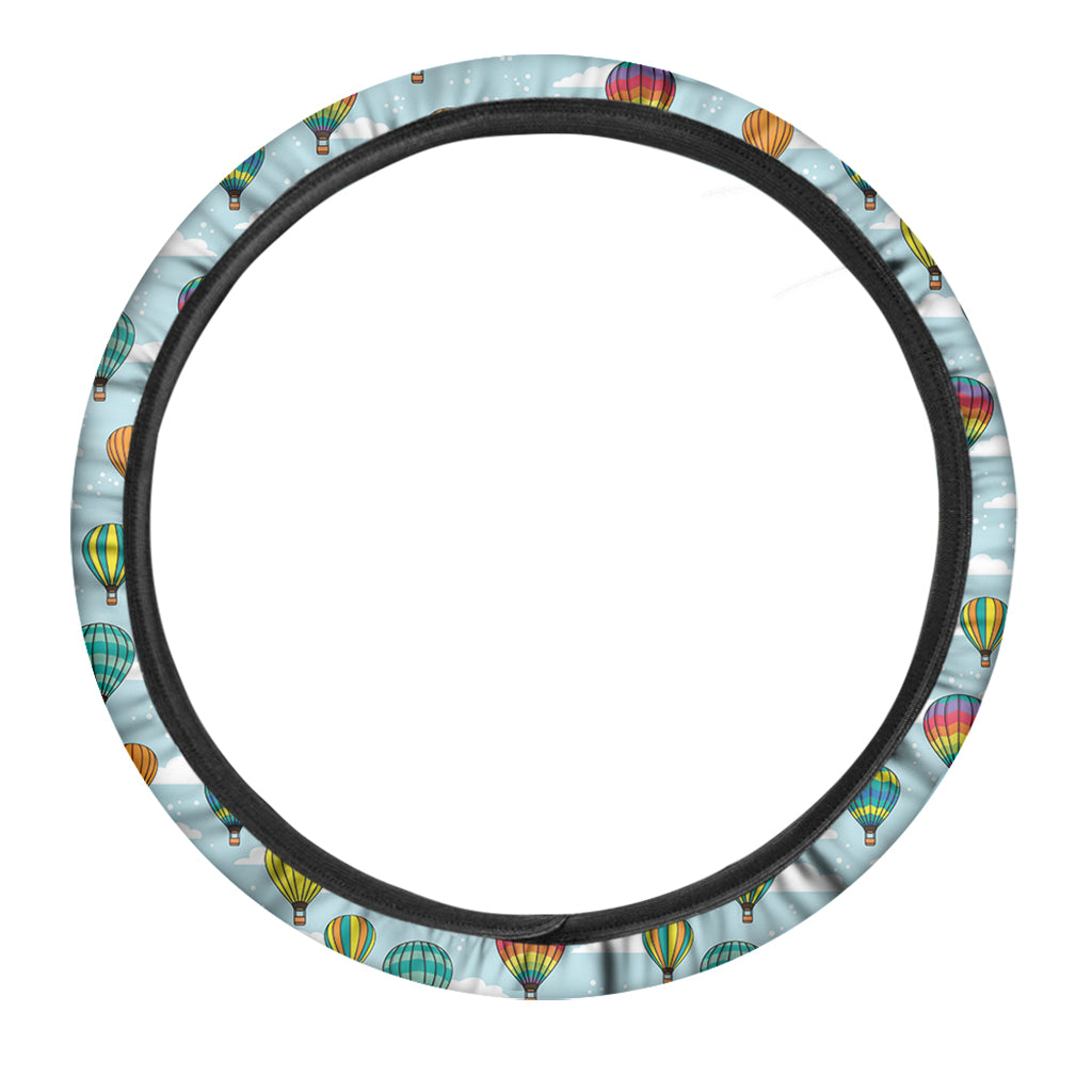 Colorful Air Balloon Pattern Print Car Steering Wheel Cover