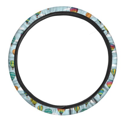 Colorful Air Balloon Pattern Print Car Steering Wheel Cover
