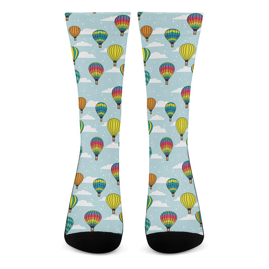 Colorful Air Balloon Pattern Print Crew Socks
