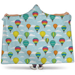 Colorful Air Balloon Pattern Print Hooded Blanket