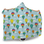 Colorful Air Balloon Pattern Print Hooded Blanket