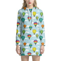 Colorful Air Balloon Pattern Print Pullover Hoodie Dress