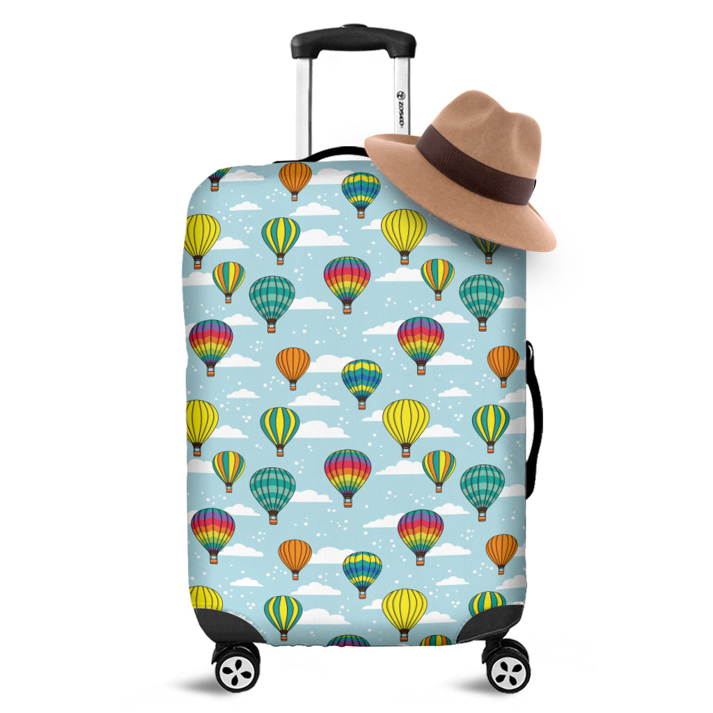 Colorful Air Balloon Pattern Print Luggage Cover