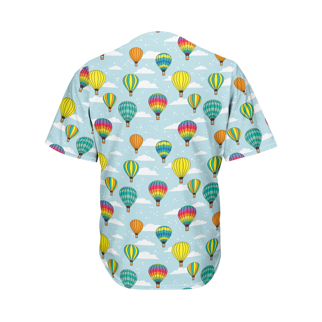 Colorful Air Balloon Pattern Print Men's Baseball Jersey