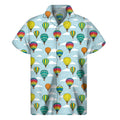 Colorful Air Balloon Pattern Print Men's Short Sleeve Shirt