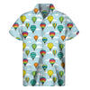Colorful Air Balloon Pattern Print Men's Short Sleeve Shirt