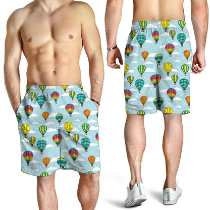 Colorful Air Balloon Pattern Print Men's Shorts