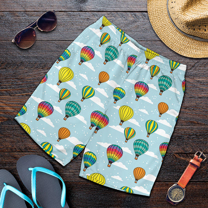 Colorful Air Balloon Pattern Print Men's Shorts