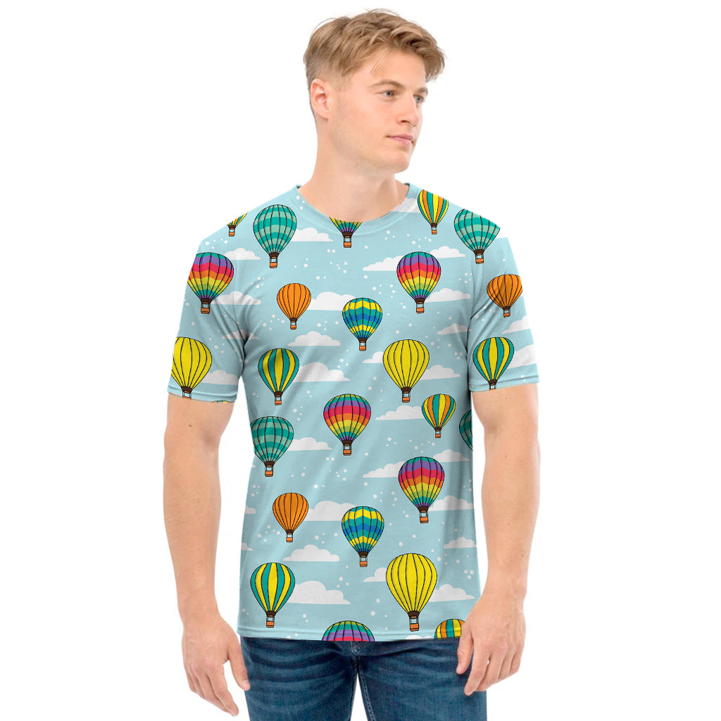 Colorful Air Balloon Pattern Print Men's T-Shirt