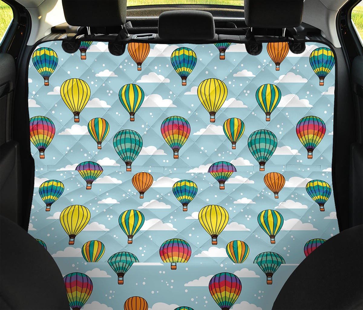 Colorful Air Balloon Pattern Print Pet Car Back Seat Cover