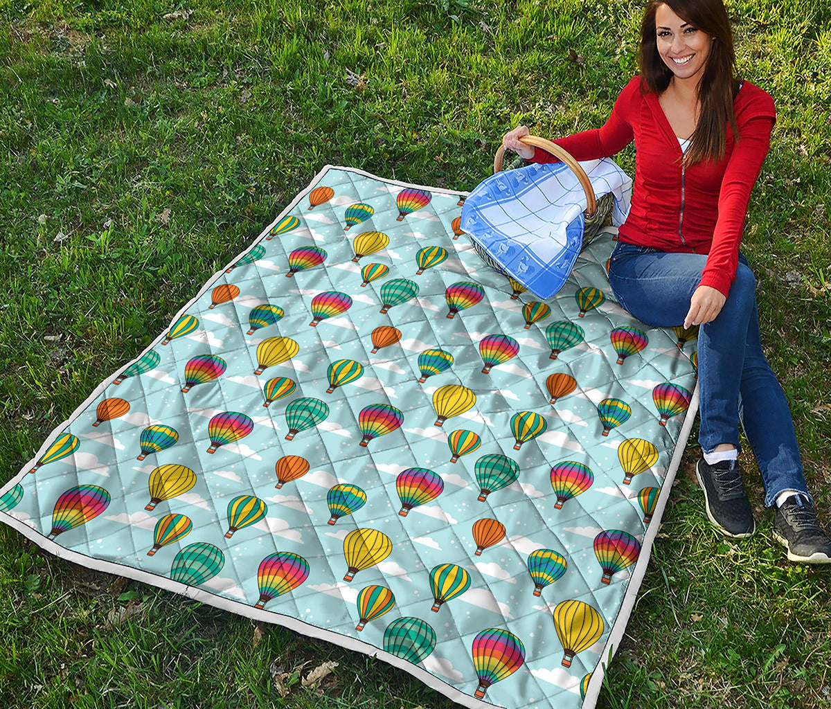 Colorful Air Balloon Pattern Print Quilt