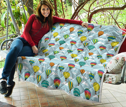 Colorful Air Balloon Pattern Print Quilt