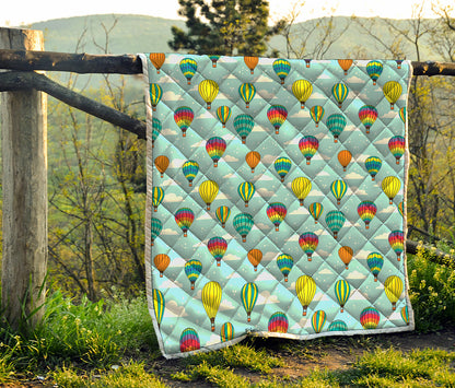 Colorful Air Balloon Pattern Print Quilt