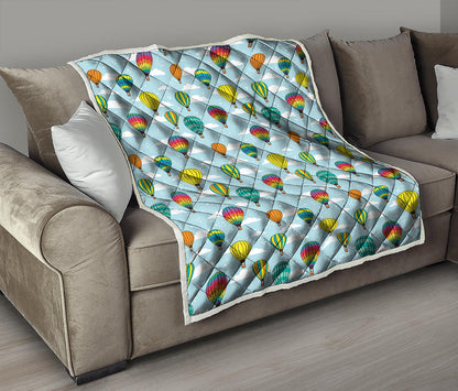 Colorful Air Balloon Pattern Print Quilt