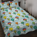 Colorful Air Balloon Pattern Print Quilt Bed Set