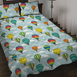 Colorful Air Balloon Pattern Print Quilt Bed Set