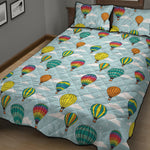 Colorful Air Balloon Pattern Print Quilt Bed Set