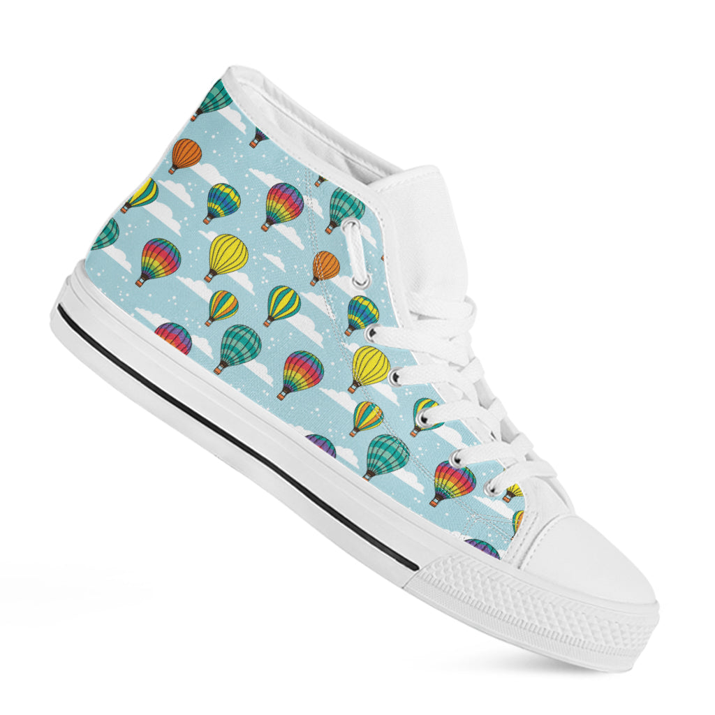 Colorful Air Balloon Pattern Print White High Top Shoes