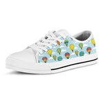 Colorful Air Balloon Pattern Print White Low Top Shoes