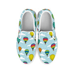 Colorful Air Balloon Pattern Print White Slip On Shoes