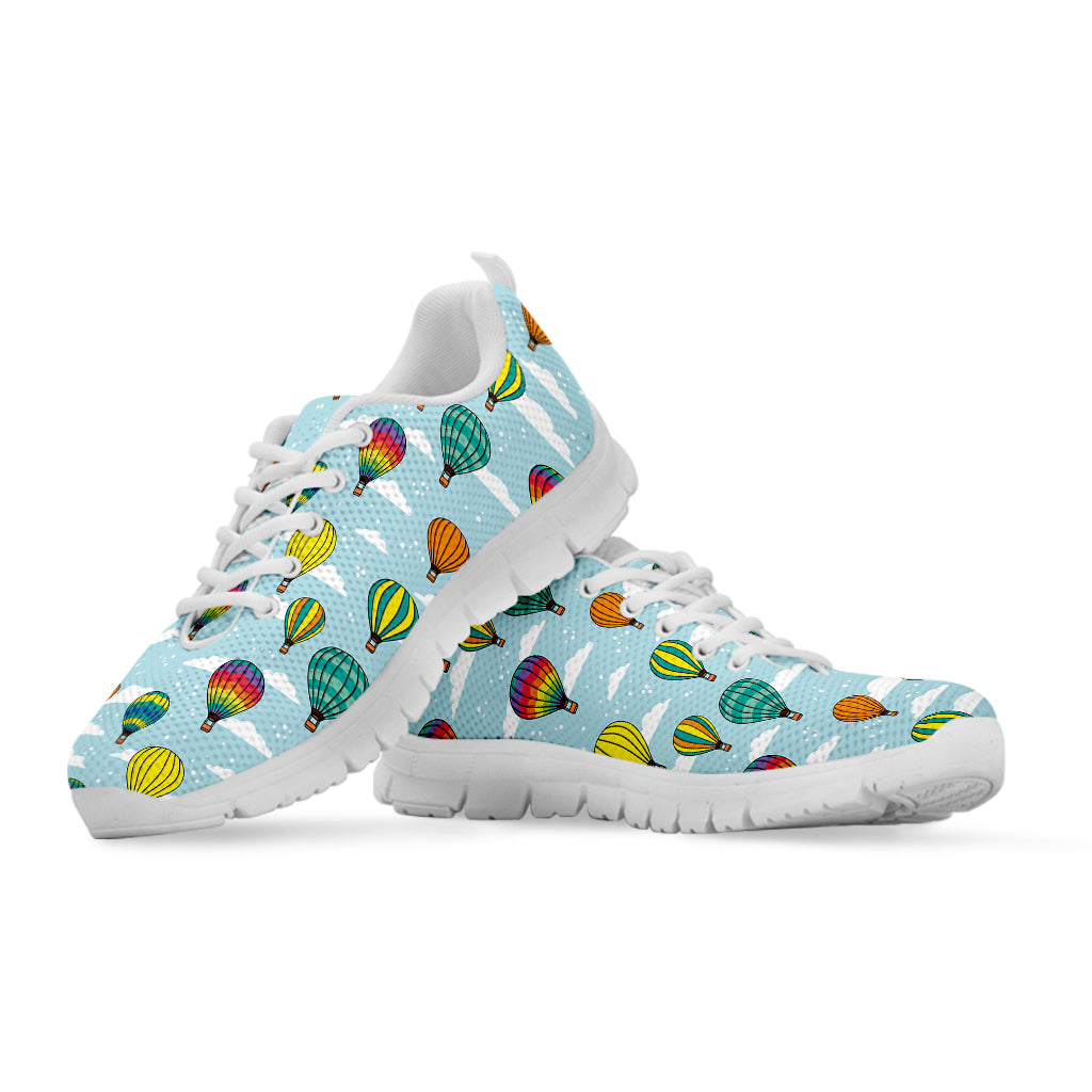 Colorful Air Balloon Pattern Print White Sneakers