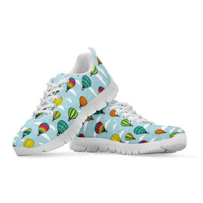 Colorful Air Balloon Pattern Print White Sneakers