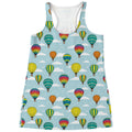 Colorful Air Balloon Pattern Print Women's Racerback Tank Top