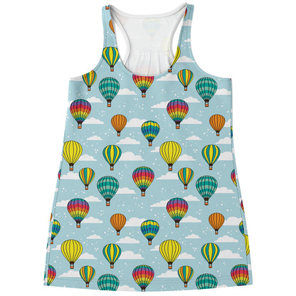 Colorful Air Balloon Pattern Print Women's Racerback Tank Top