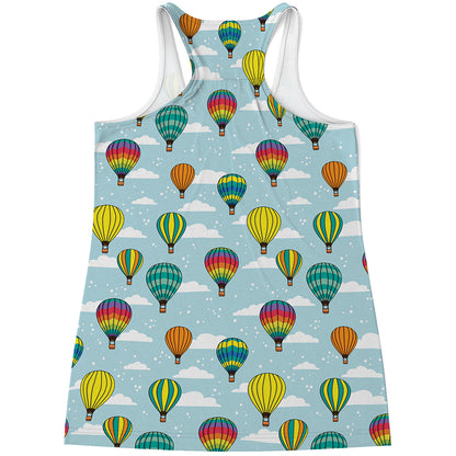 Colorful Air Balloon Pattern Print Women's Racerback Tank Top