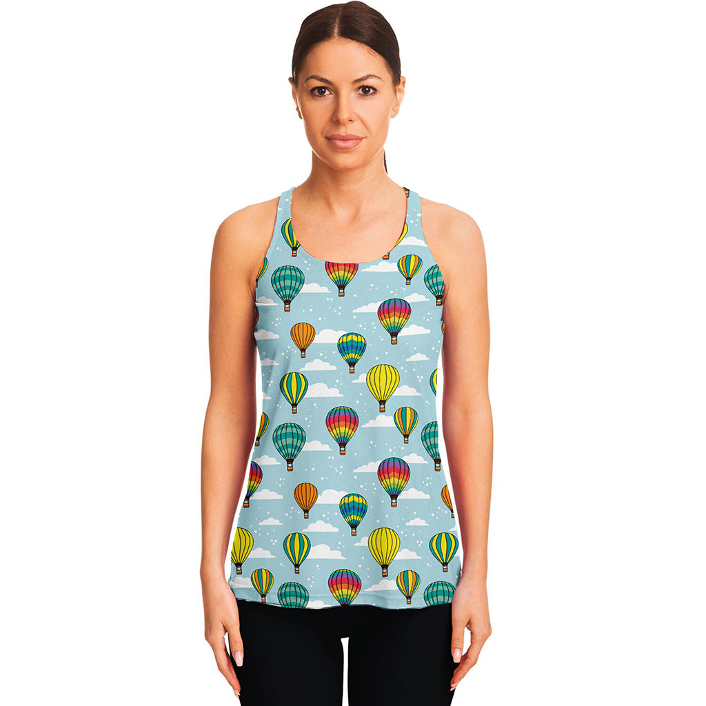 Colorful Air Balloon Pattern Print Women's Racerback Tank Top
