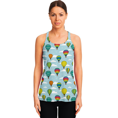 Colorful Air Balloon Pattern Print Women's Racerback Tank Top